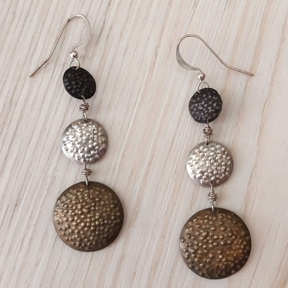 Mixed Metal Circle Earrings